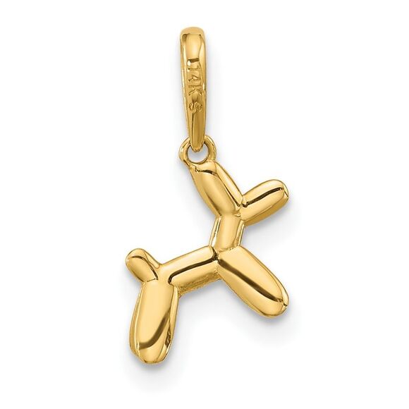 Kazi Luxury 14k Yellow Gold Polished 3D Balloon Puppy Pendant Charm